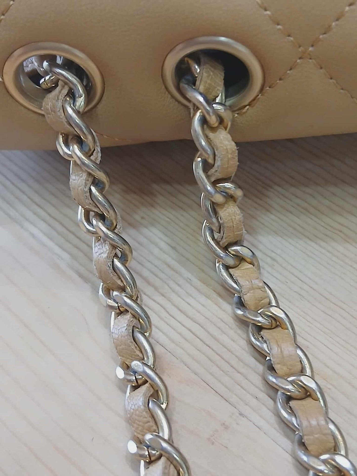 Chanel Diamond CC Chain Brown Caramel Lambskin Flap Bag Series 18