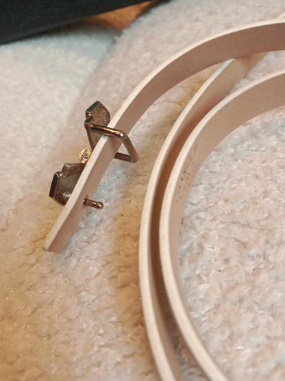 Chanel White Slim Belt