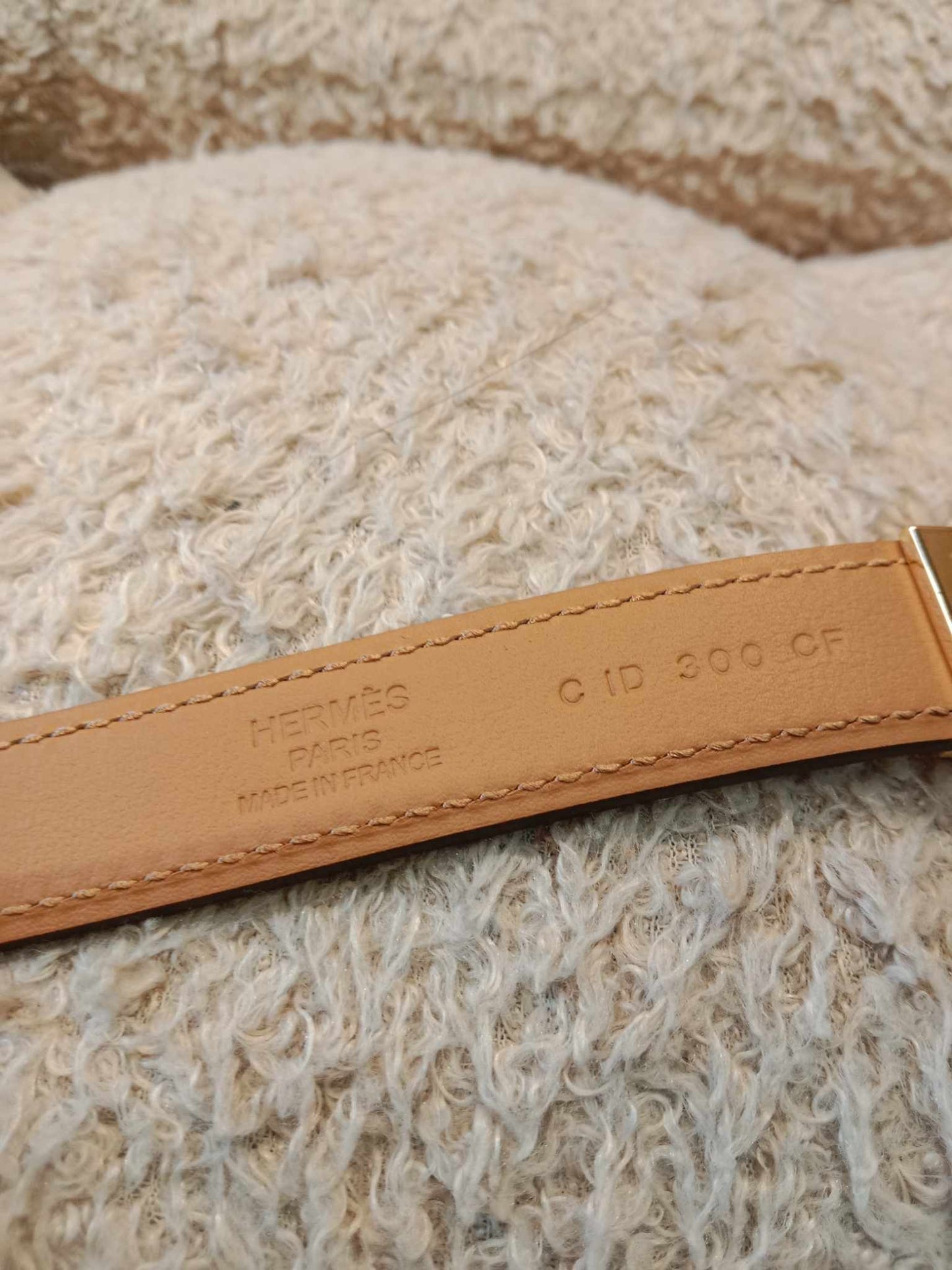 Hermes Rival Belt Gold on Gold Stamp C 2018