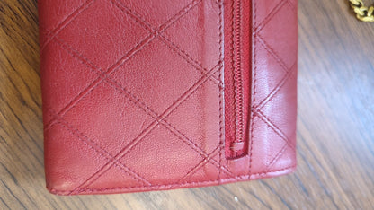 Chanel Vintage Envelope Wallet Red Lambskin Series 3