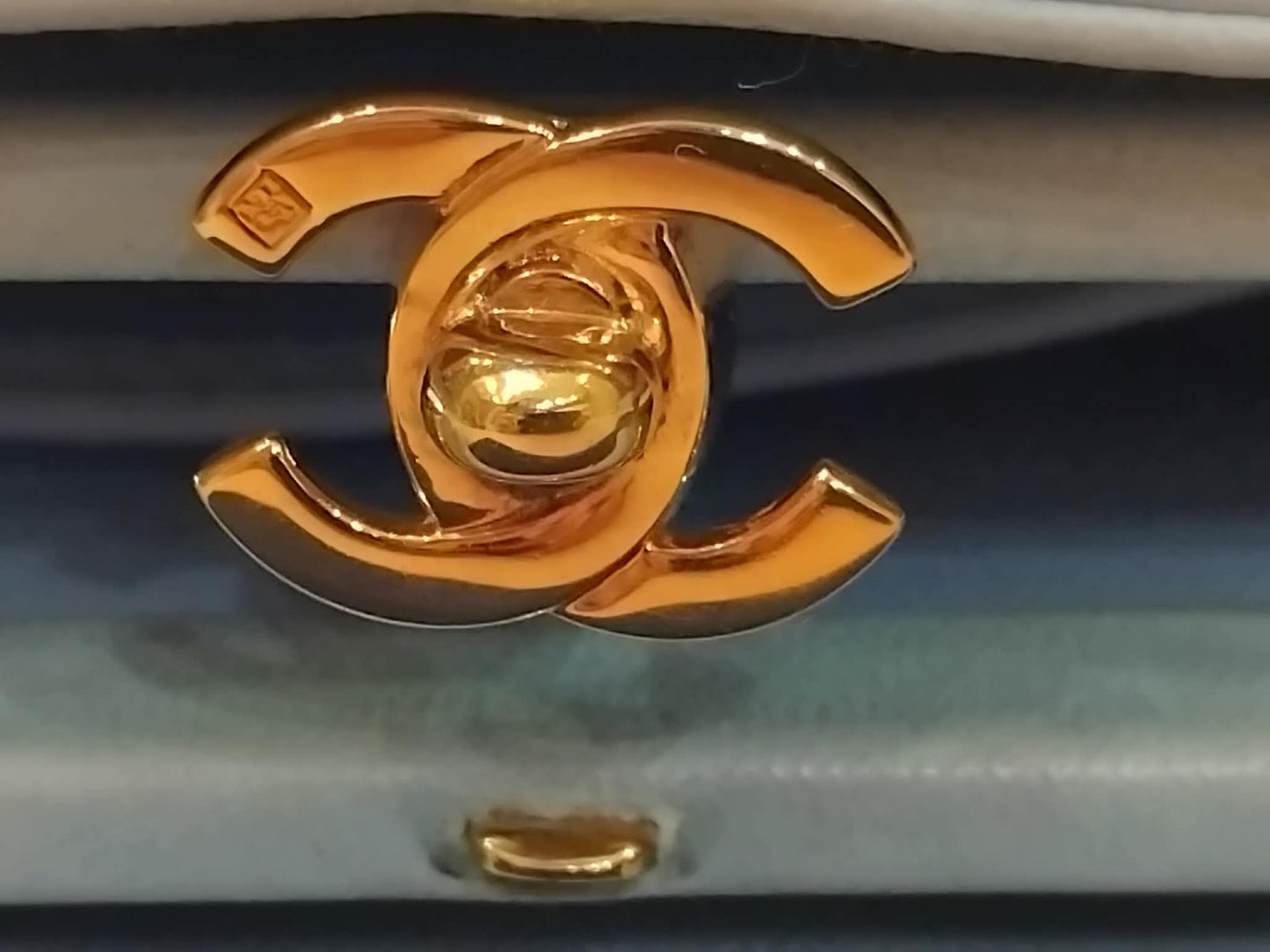 Chanel Nano Kelly Shopper Vintage Aged Quilted Calfskin Turquoise Series 4