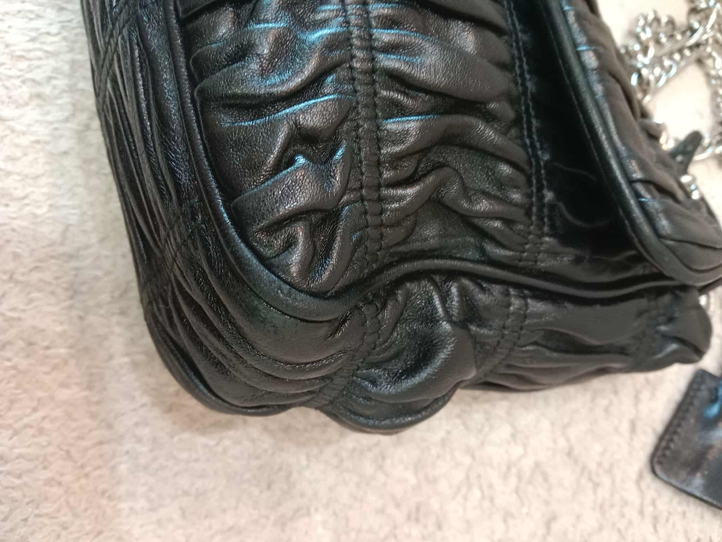 Prada Women's Leather Gaufre Black