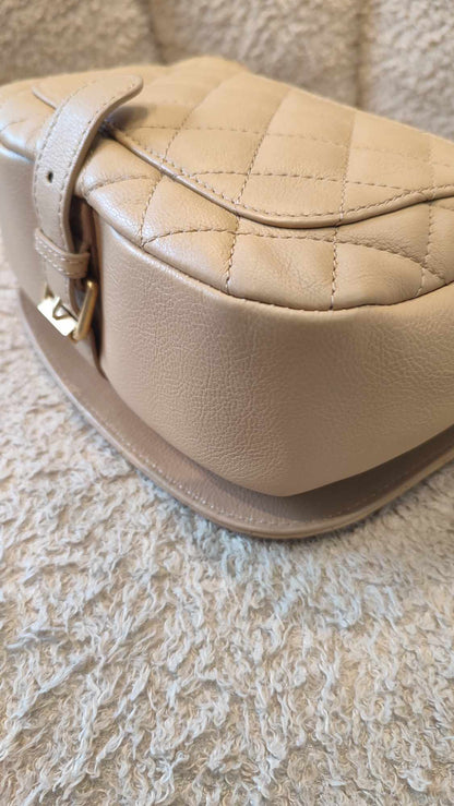 Chanel Messenger Flap Bag Lambskin Beige Series 27 Fullset