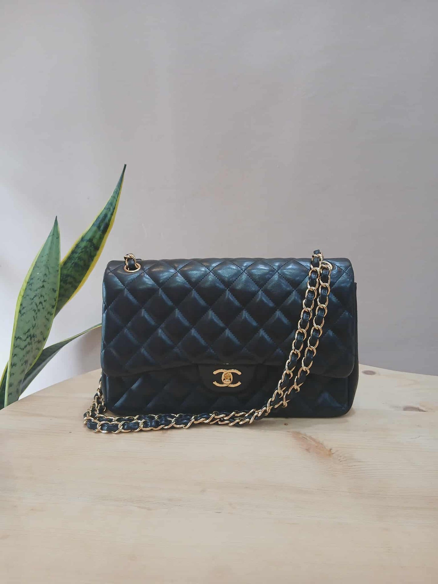 Chanel Double Flap Jumbo Lambskin Black Series 16