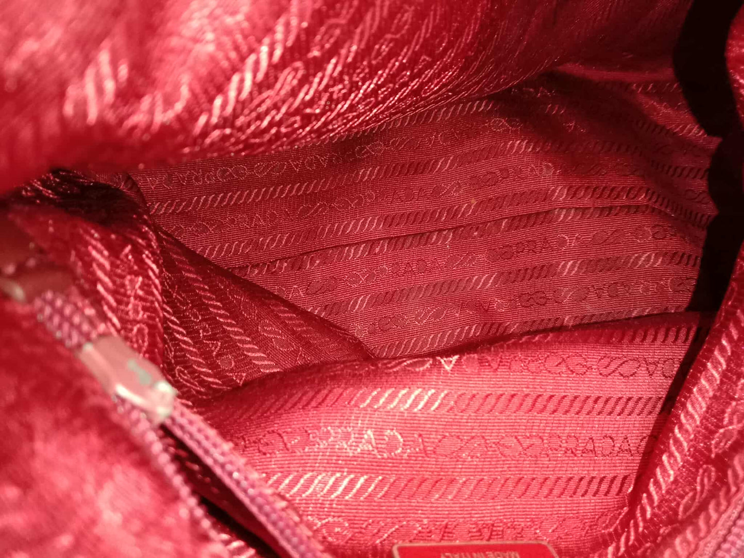 Prada Tessuto Nylon Top Handle Bag Red