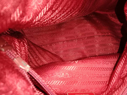 Prada Tessuto Nylon Top Handle Bag Red
