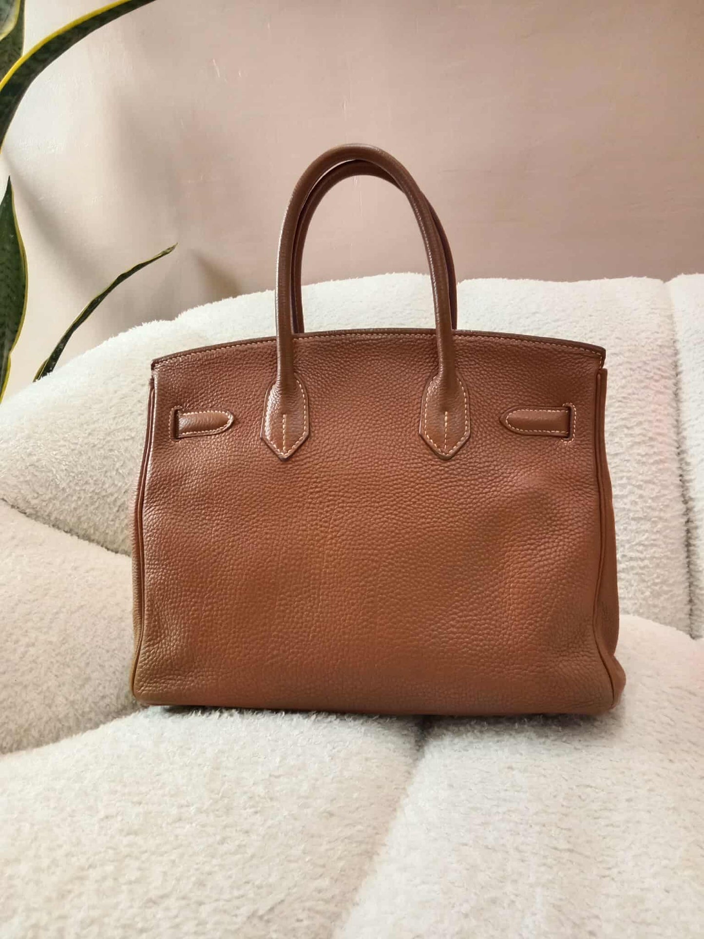 Hermes Birkin 30 Gold on Gold Clemence Stamp E Square 2001