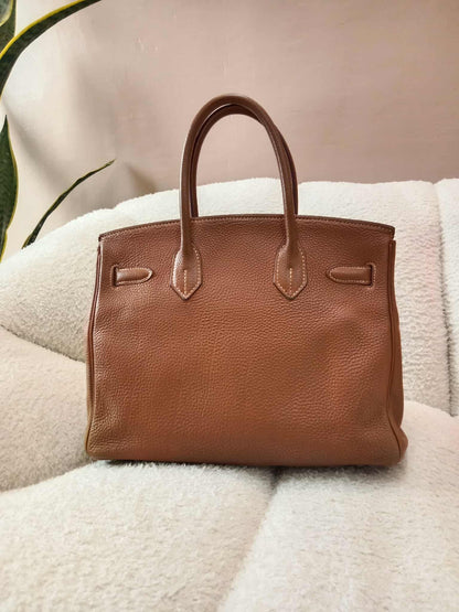 Hermes Birkin 30 Gold on Gold Clemence Stamp E Square 2001