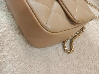 Chanel Seasonal Flap Heart Charms Beige Microchipped