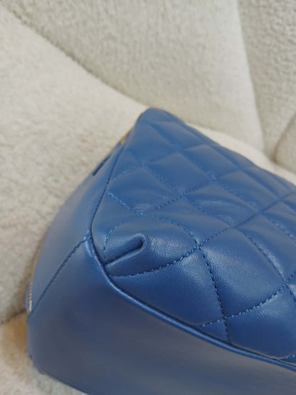 Chanel Quilted Trendy CC Bowler Bag Lambskin Blue Series 23