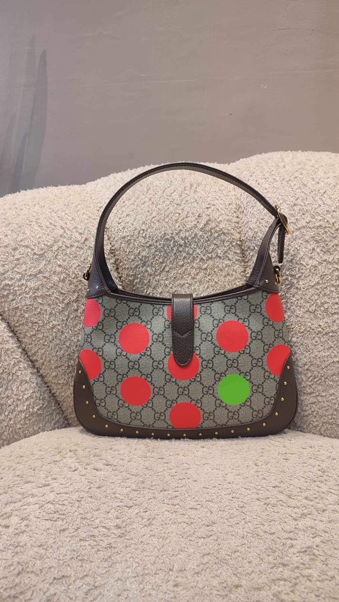 Gucci Jackie 1961 GG Supreme Studded Brown