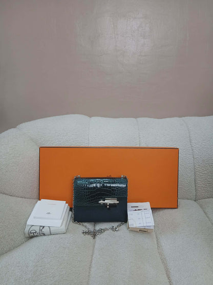 Hermes Sac Verrou Touch Chaine Mini Marquete Cypress Noir Stamp Y 2020