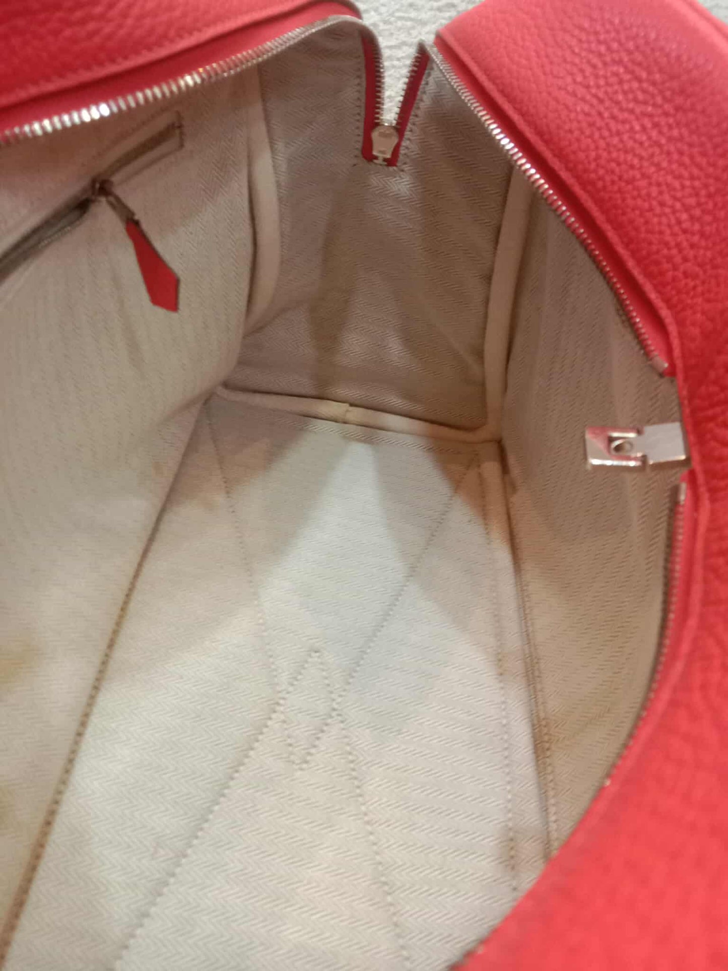 Hermes Victoria 35 Rose Jaipur Clemence Stamp R Square 2014