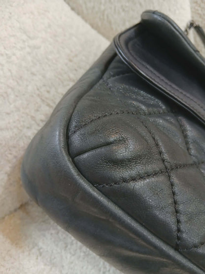 Chanel Square Double Flap Lambskin Dark Gray Series 15