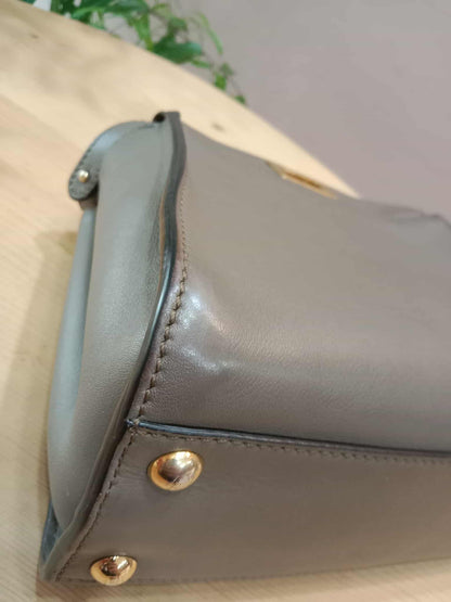 Fendi Peekaboo Grey Leather Mini
