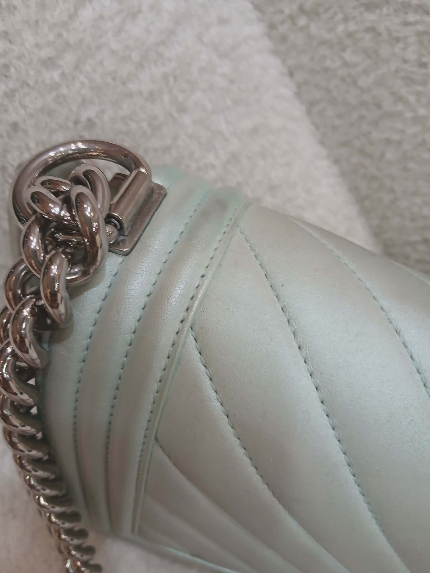 Chanel Leboy Chevron Iridescent Green Old Medium Series 25