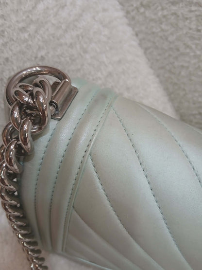 Chanel Leboy Chevron Iridescent Green Old Medium Series 25