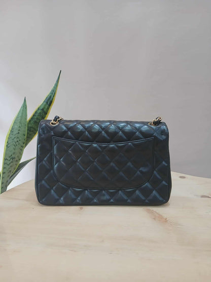 Chanel Double Flap Jumbo Lambskin Black Series 16