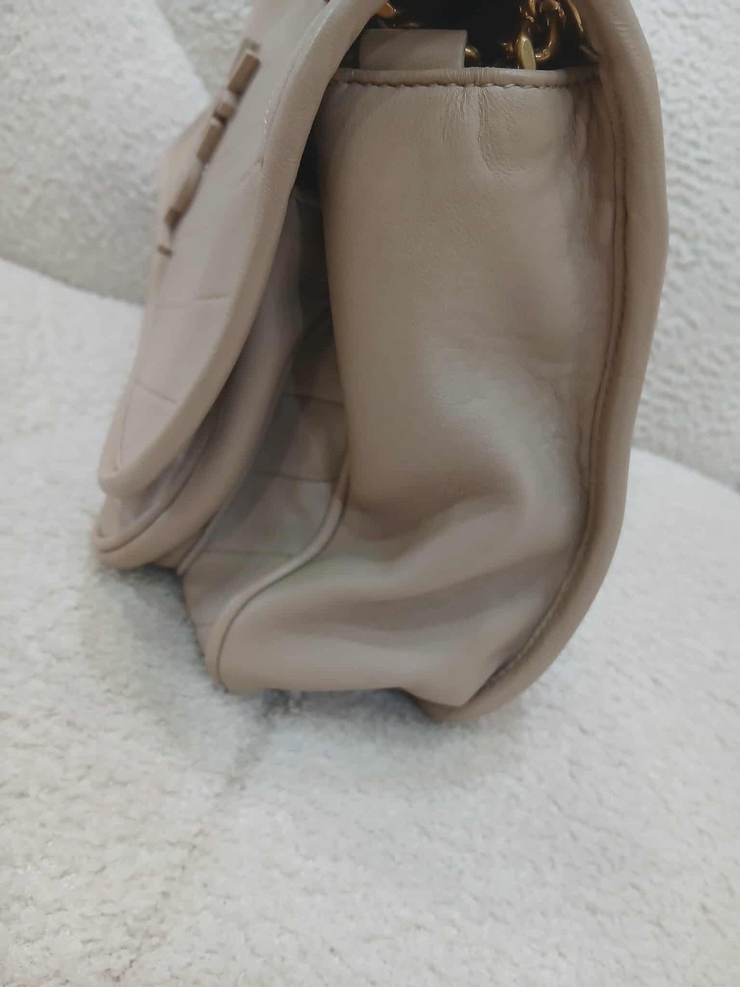 Saint Laurent Niki Leather Beige Bag