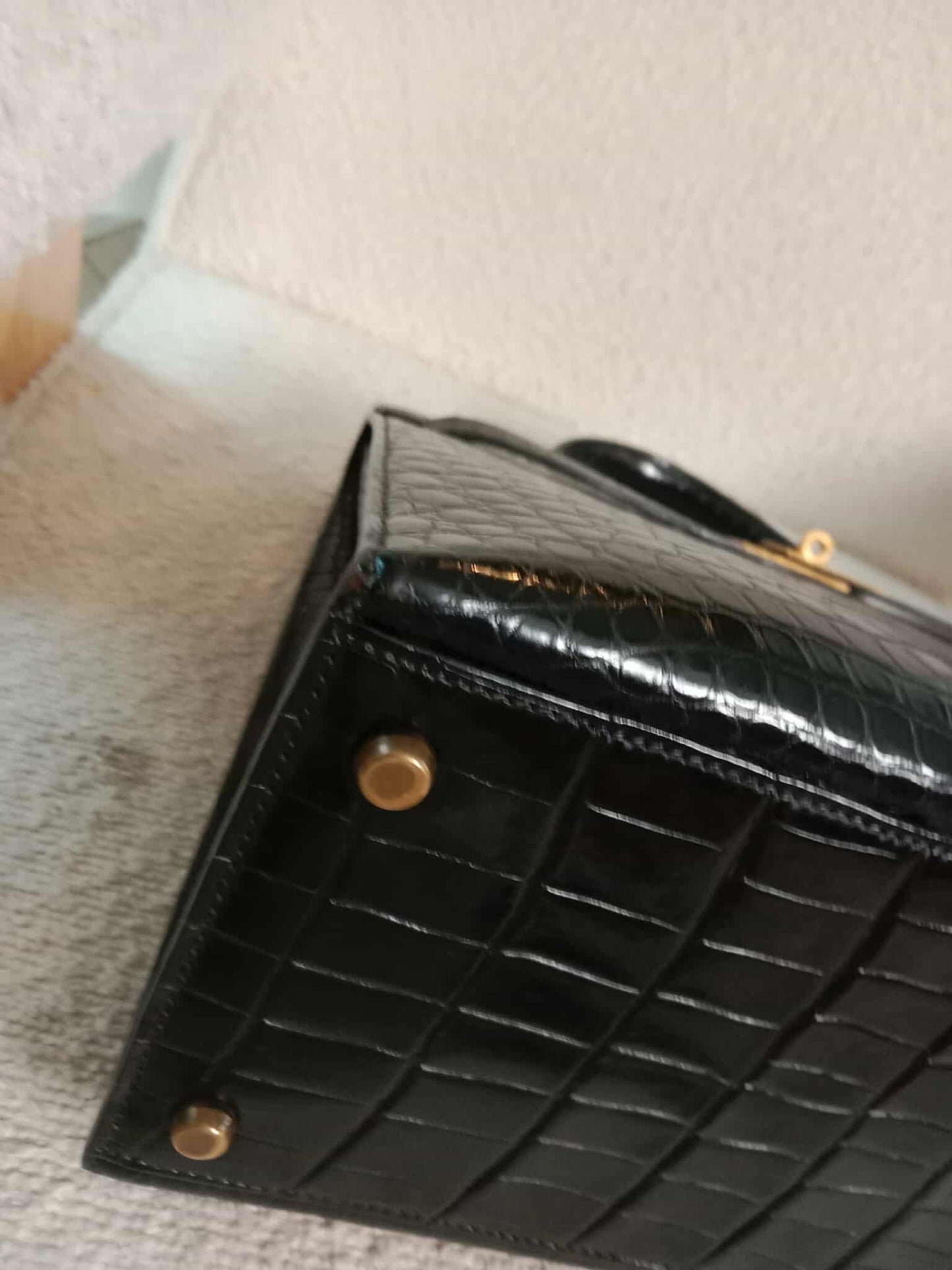 Hermes Kelly 35 Crocodile Noir Stamp G Circle 1977