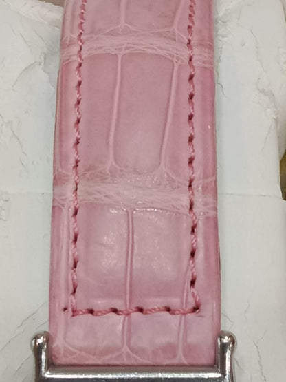 Cartier Pasha C Pink Blue Limited Edition Watch 35mm Stainless Steel Case Pink Alligator Leather Strap