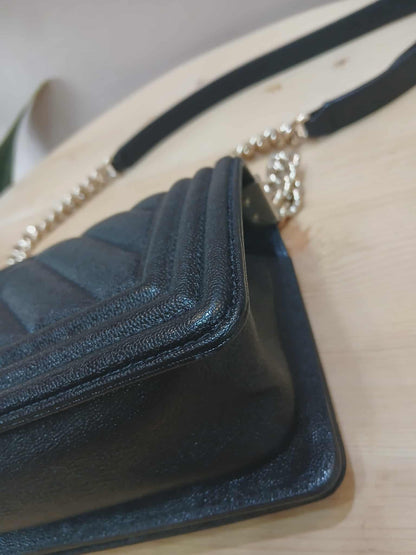 Chanel Leboy Chevron Caviar Small Black Series 29