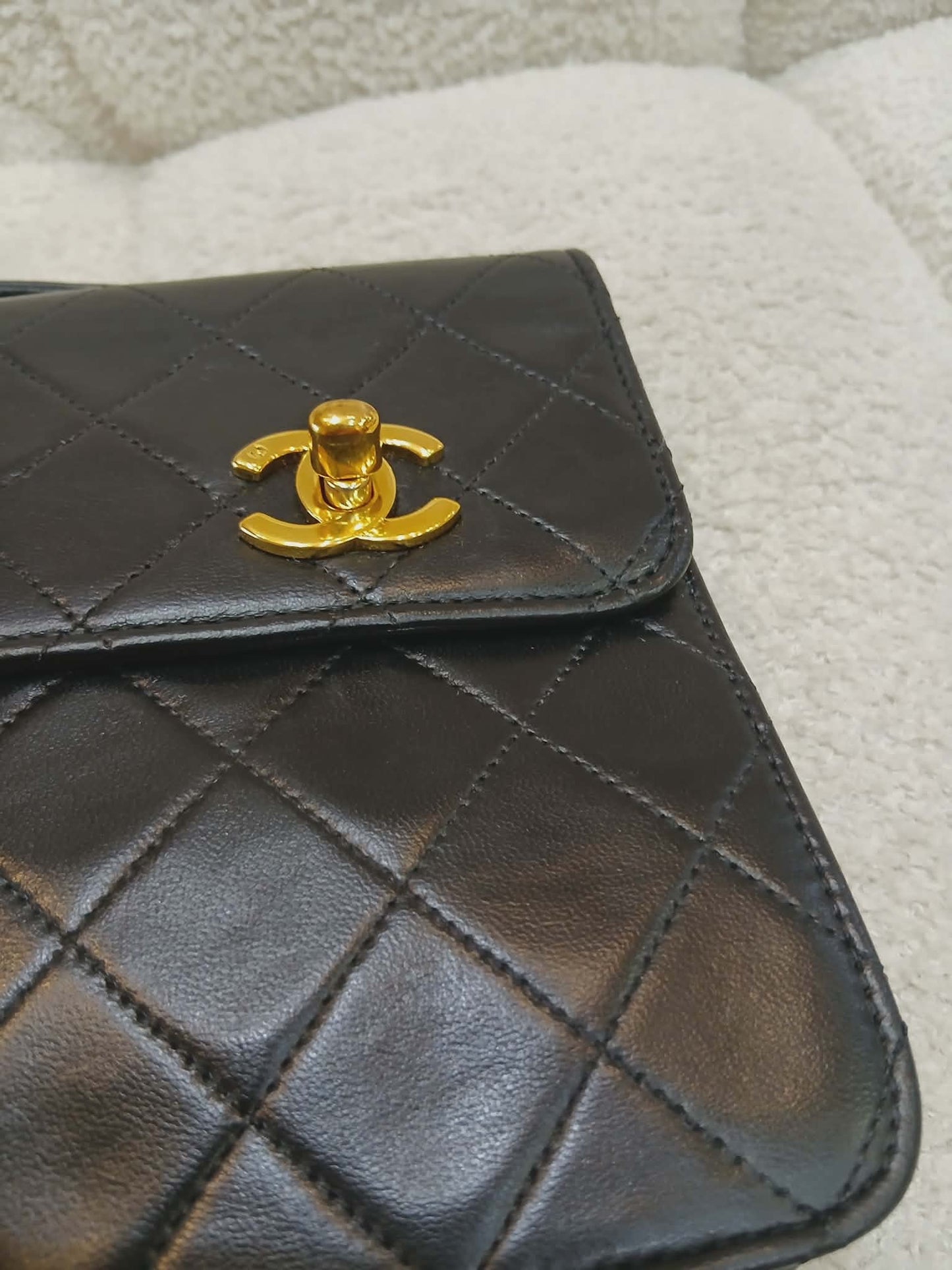 Chanel Matelasse Lambskin Double Turn Lock Vintage Mini Briefcase Series 1