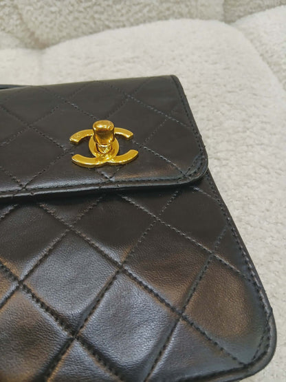 Chanel Matelasse Lambskin Double Turn Lock Vintage Mini Briefcase Series 1