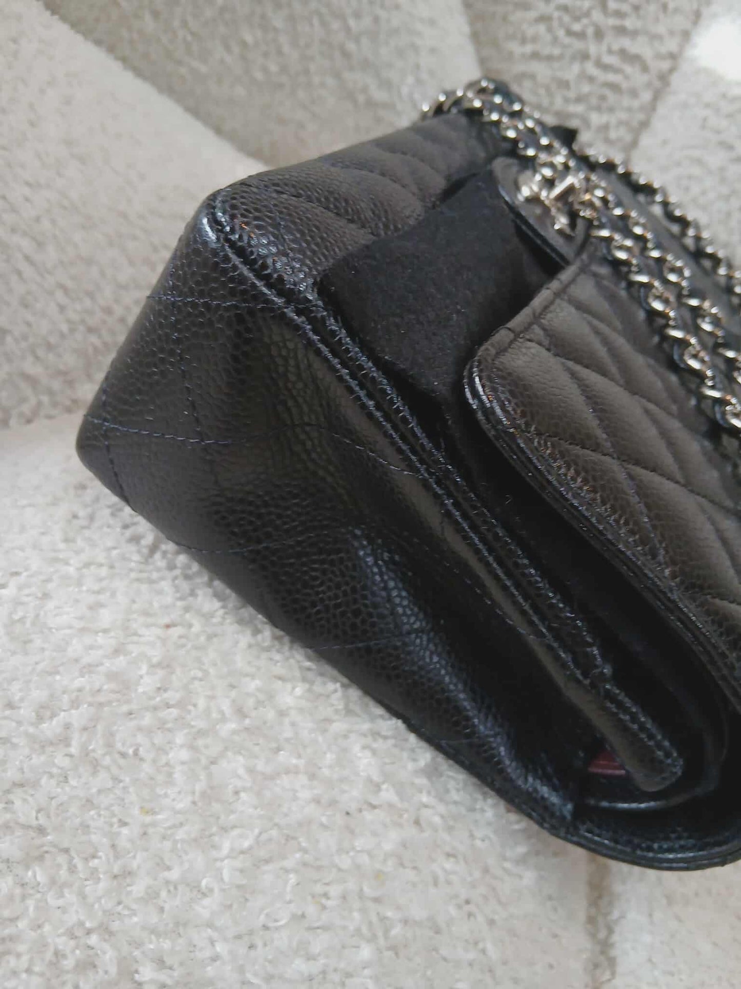 Chanel Medium Double Flap Black Caviar Series 27
