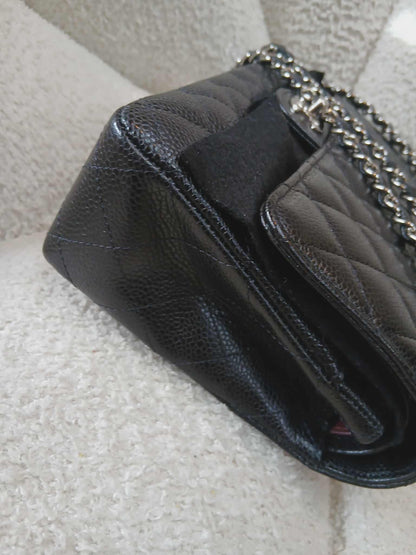 Chanel Medium Double Flap Black Caviar Series 27