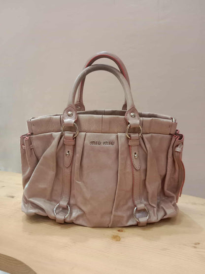 Miu Miu Light Pink Calfskin 2-Way Bag