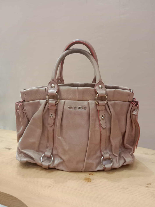 Miu Miu Light Pink Calfskin 2-Way Bag