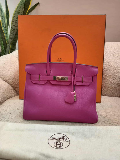 Hermes Birkin 30 Pink Fanta Togo Stamp A 2017