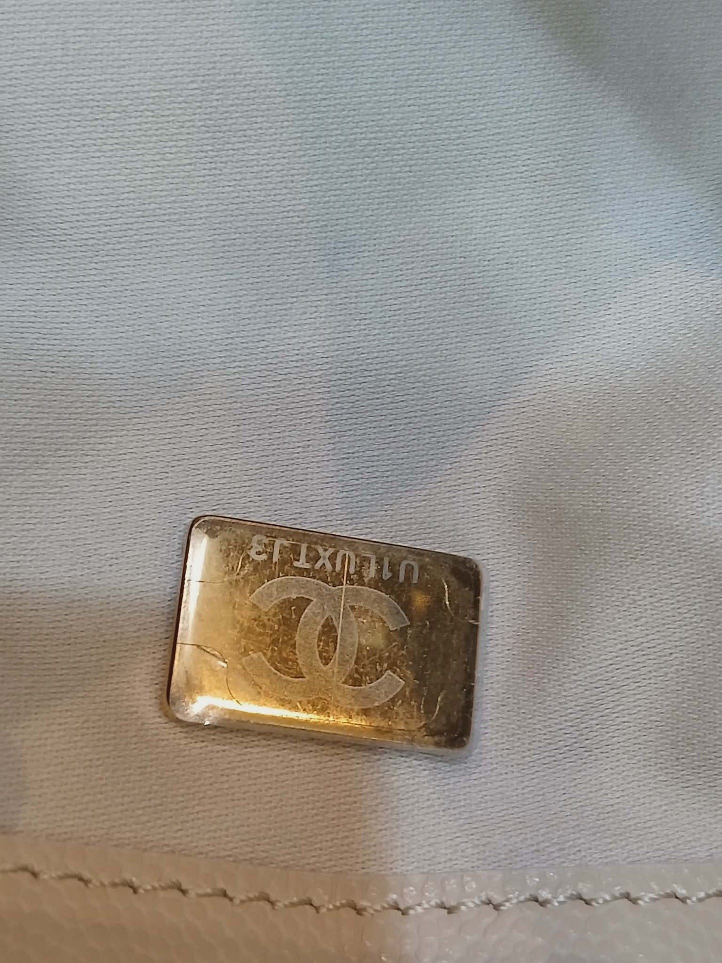 Chanel 25 Beige Caviar Medium Microchipped