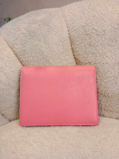 Hermes Verrou Clutch Rose Lipstick Chevre Stamp Y 2021
