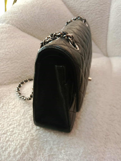 Chanel Classic Double Flap Medium Black Caviar Series 19
