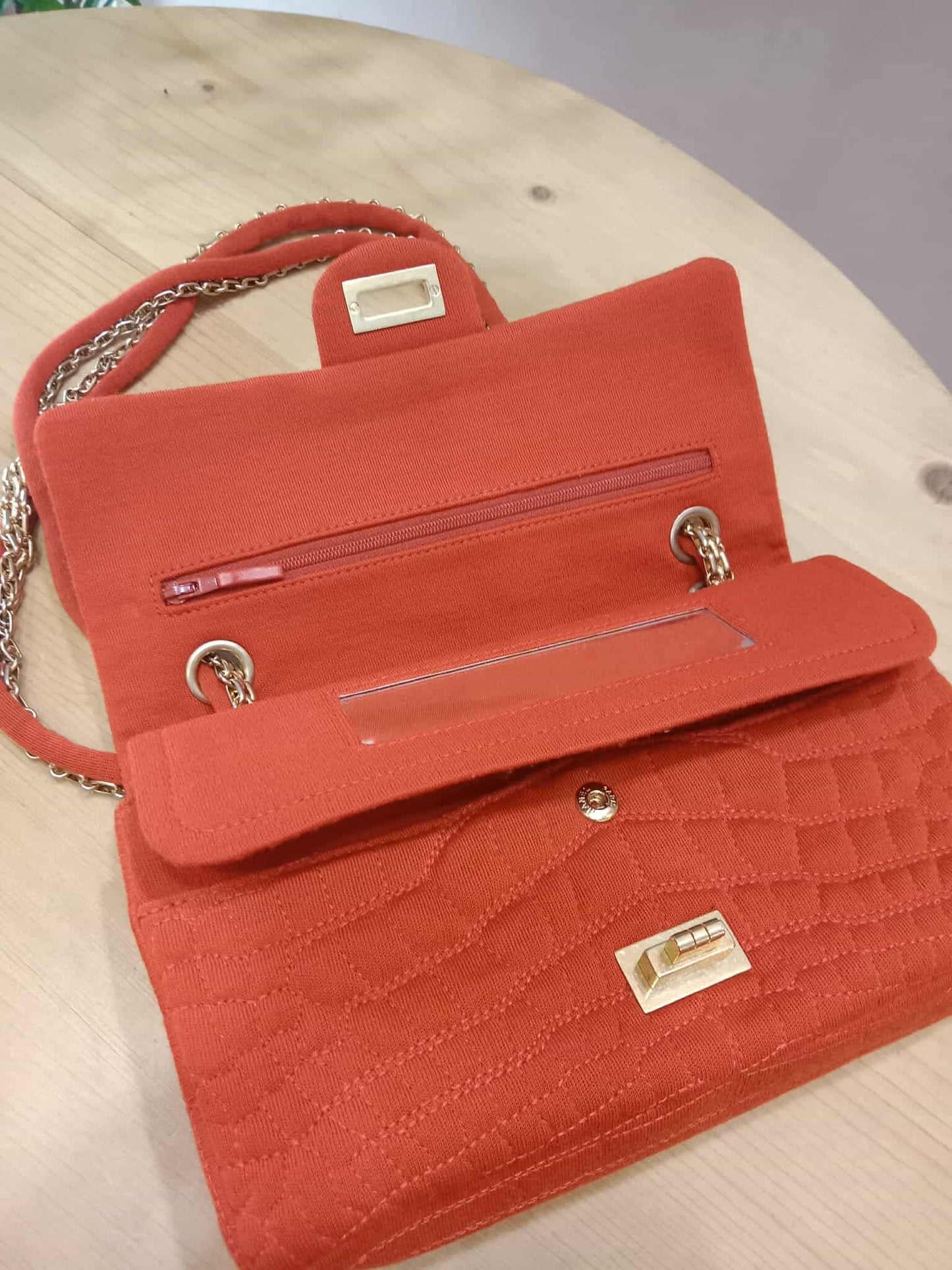 Chanel 2.55 Reissue Double Flap in Coral Jersey Fabric Series 11