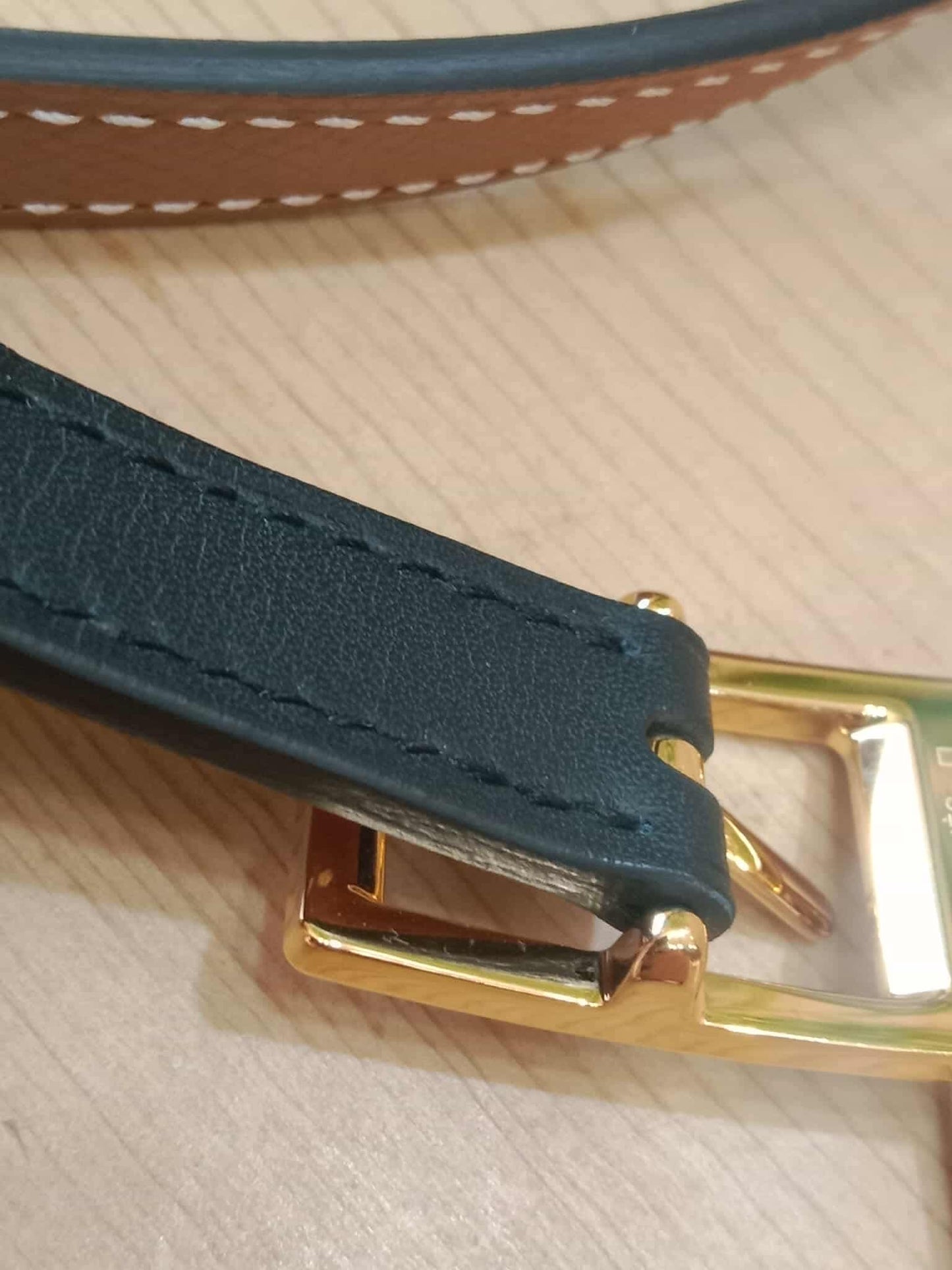 Hermes Lucky 15 Reversible Belt Swift/Epsom Gold/Noir Stamp Z 2021