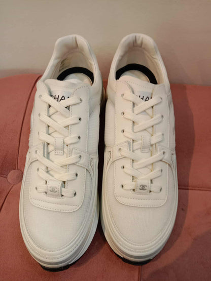 Chanel Low-Top Sneakers White Size 38