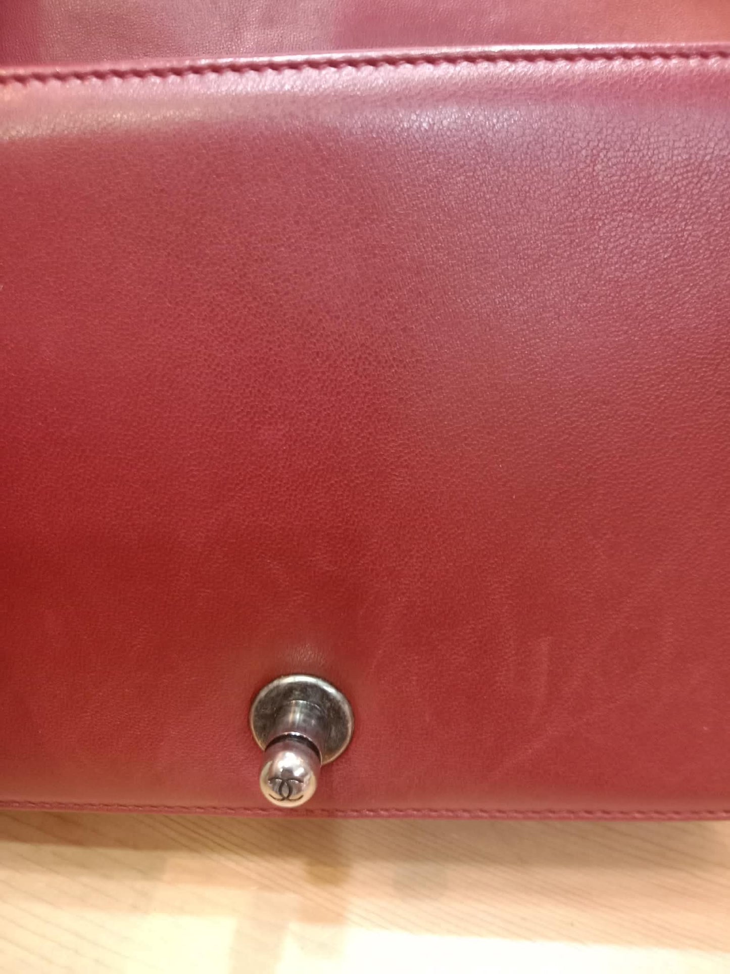 Chanel Le Boy Bag Red Lambskin Medium Series 18