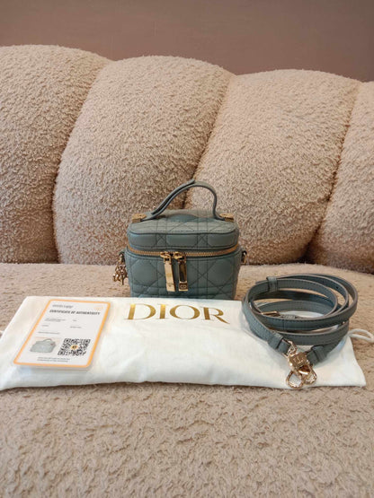 Christian Dior CD 2-Way Chain Micro Vanity Lambskin Blue