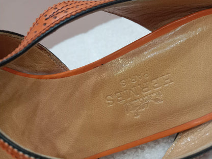 Hermes Slingback Mules Orange size 36