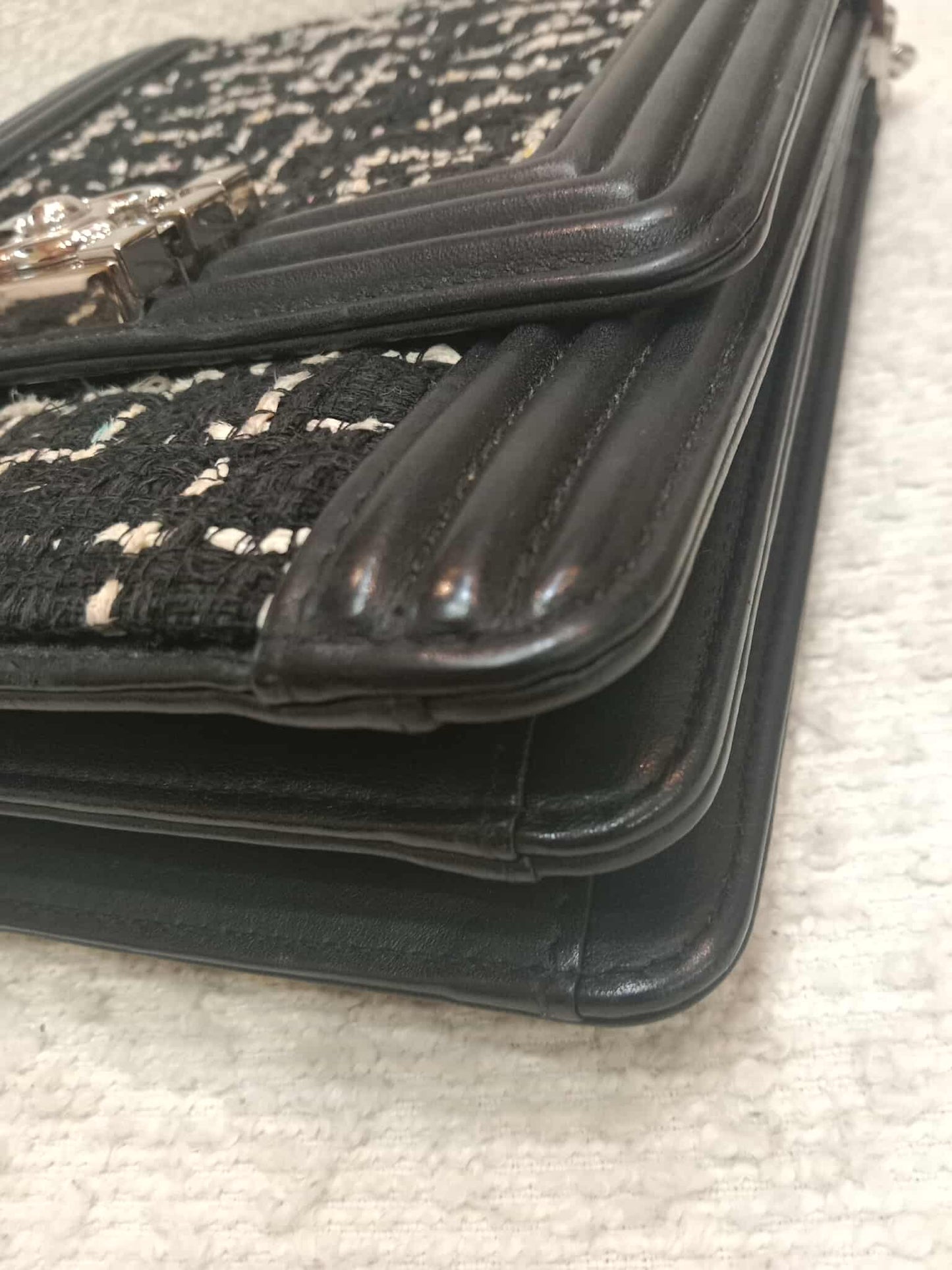 Chanel North South Boy Flap Bag Tweed/Lambskin Series 27