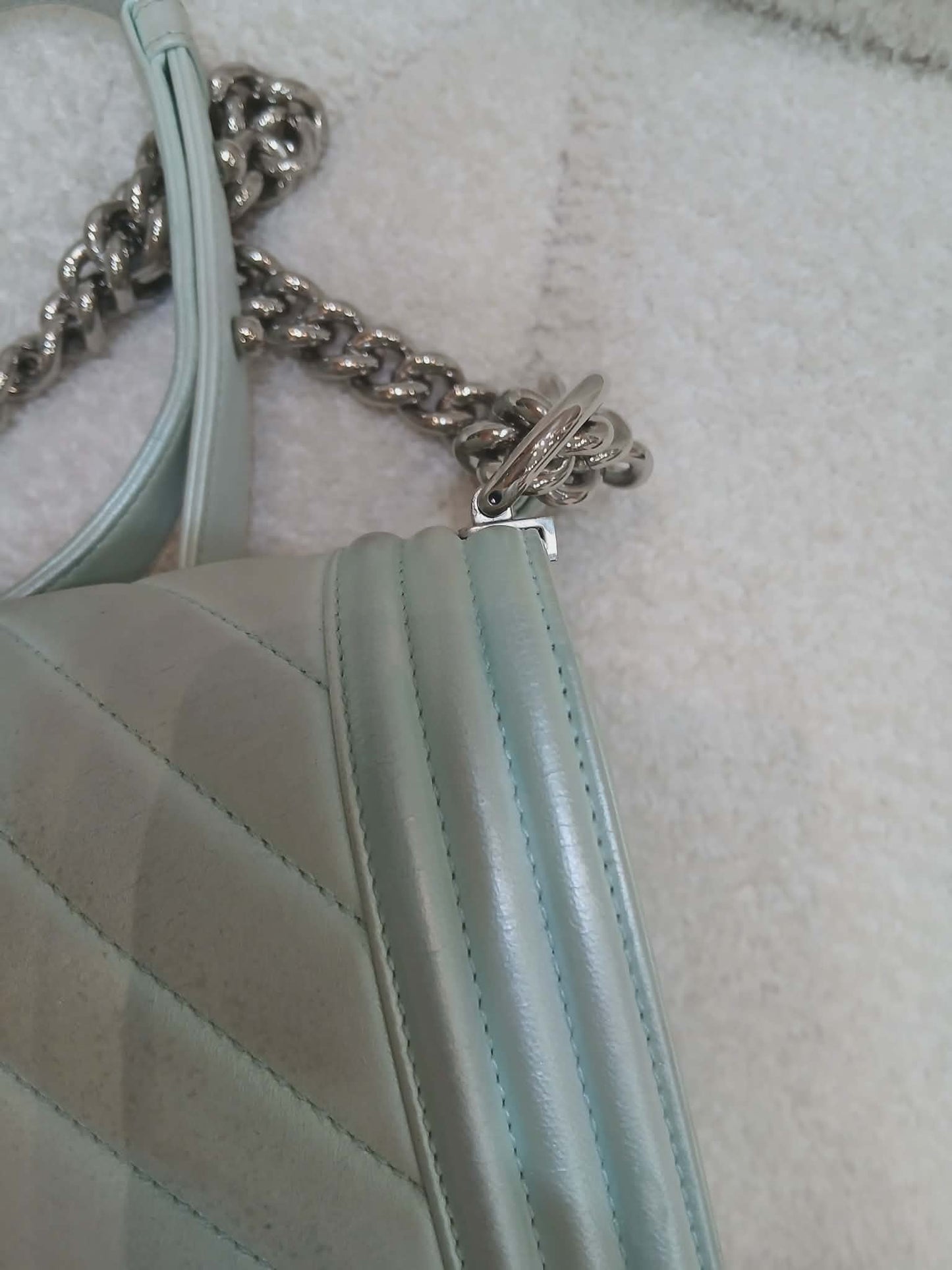 Chanel Leboy Chevron Iridescent Green Old Medium Series 25