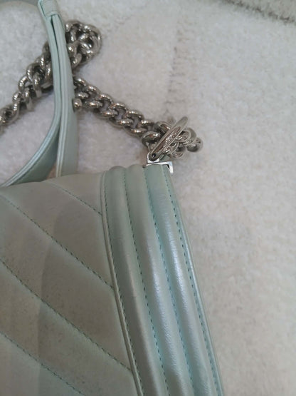 Chanel Leboy Chevron Iridescent Green Old Medium Series 25