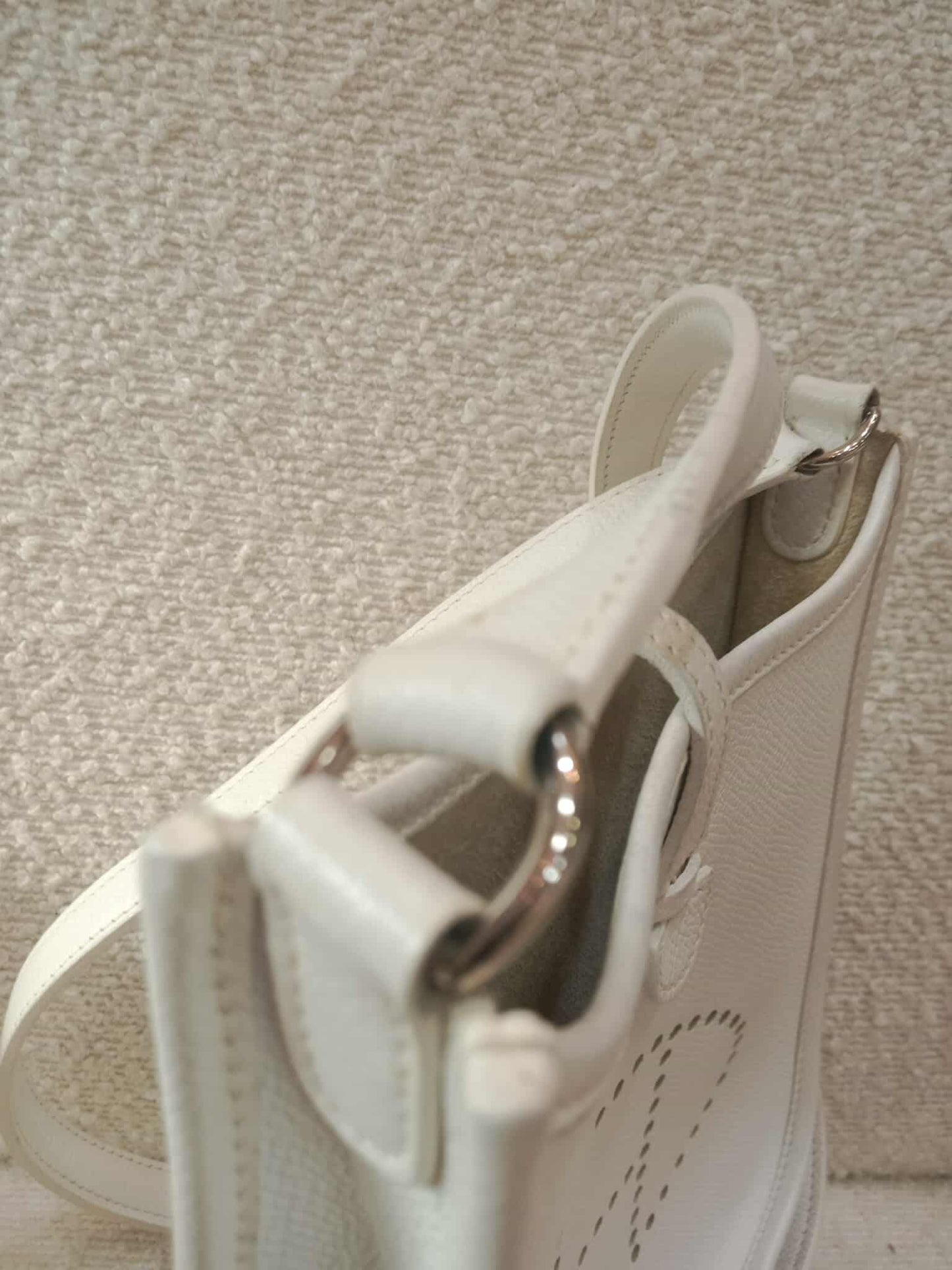 Hermes Evelyne TPM White Clemence Stamp O Square 2011