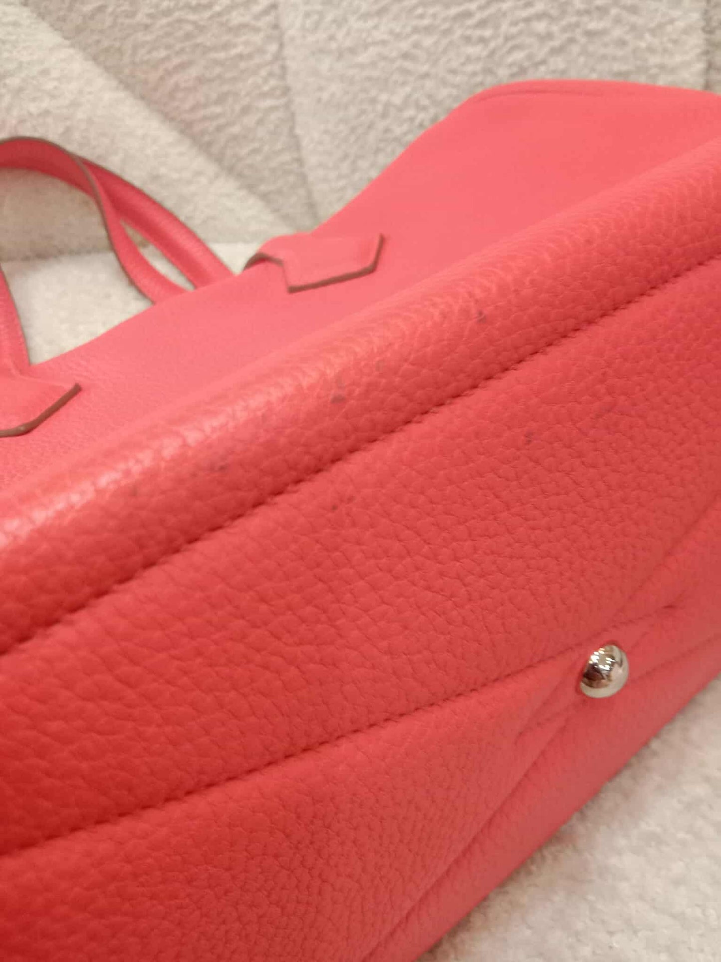 Hermes Victoria 35 Rose Jaipur Clemence Stamp R Square 2014