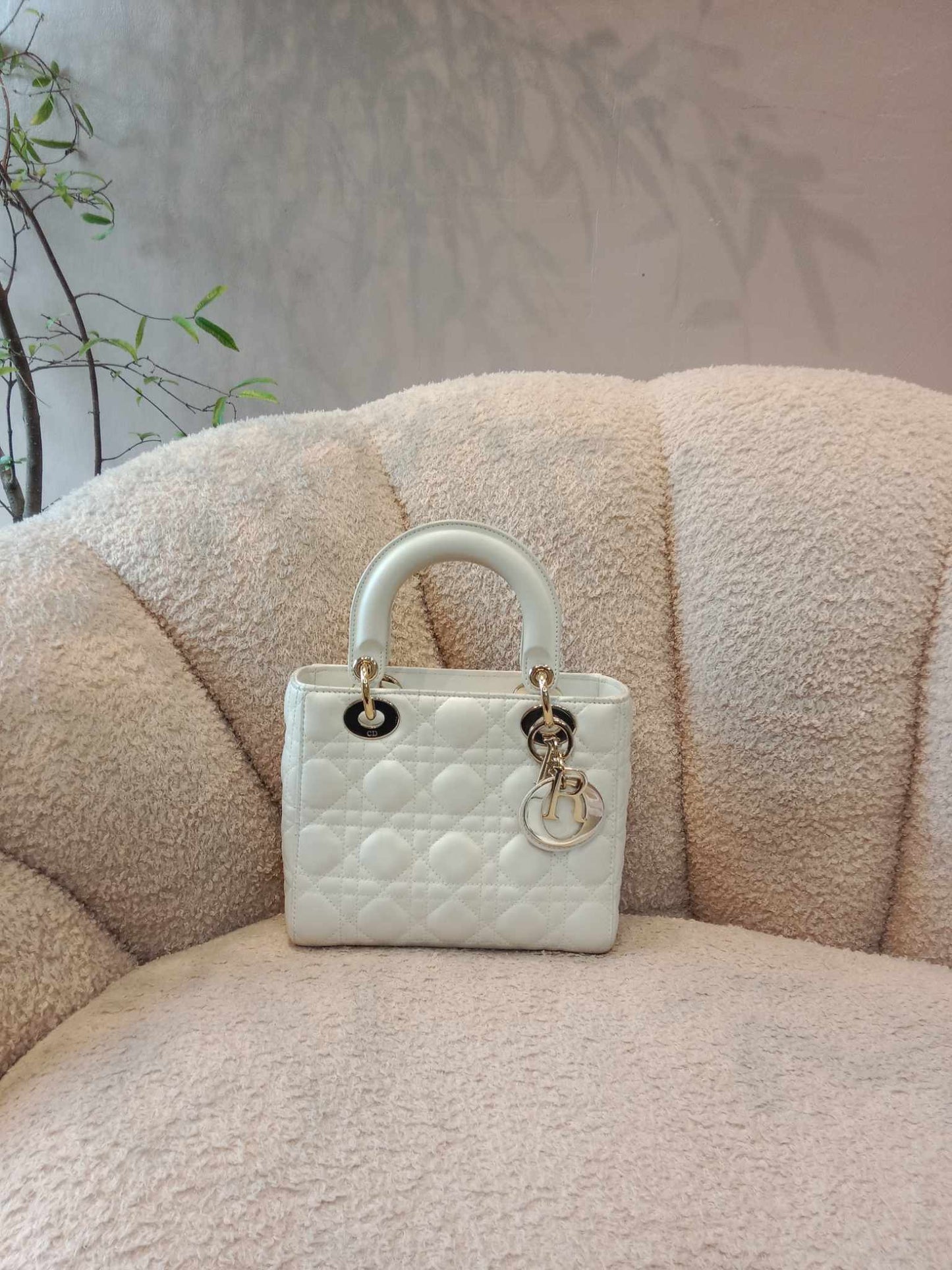 Dior Lady Dior ABC White Small