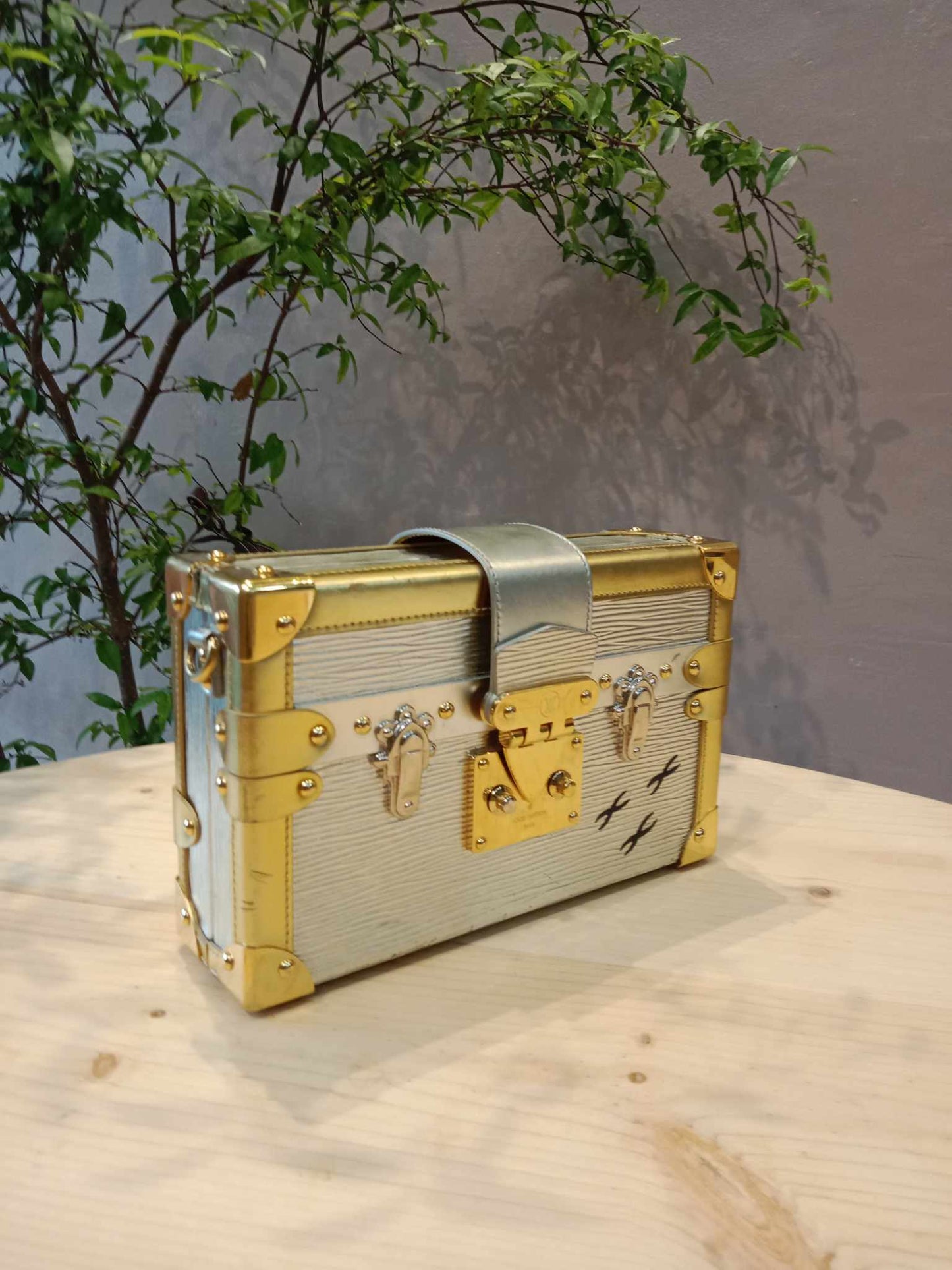 Louis Vuitton Petite Malle Metallic Silver/Gold Epi Leather