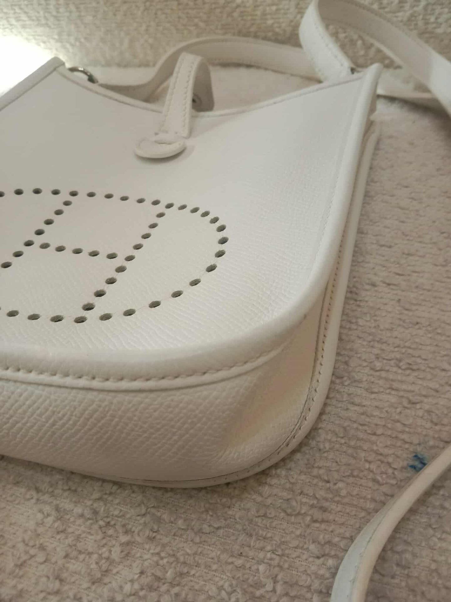 Hermes Evelyne TPM White Clemence Stamp O Square 2011